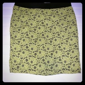 Candies Xs mini skirt in neon yellow lace/black